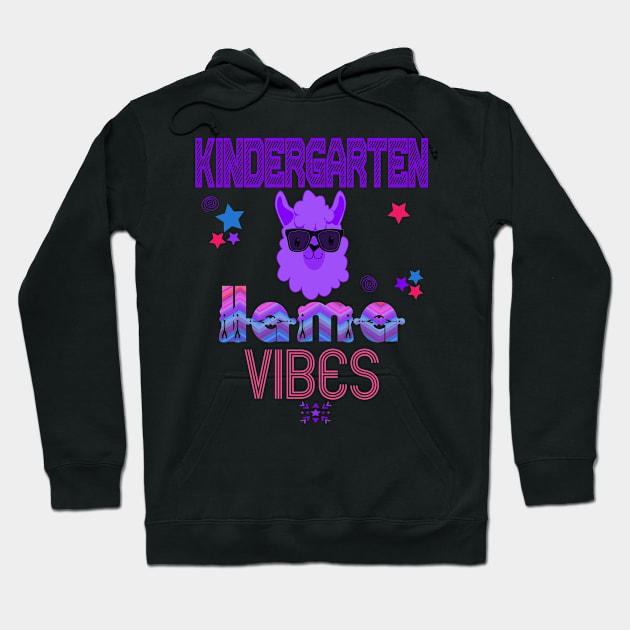 Kindergarten Llama Vibes Cute 1st Day Kids Back To School Hoodie by Kimmicsts